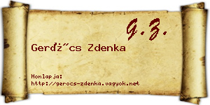 Gerócs Zdenka névjegykártya